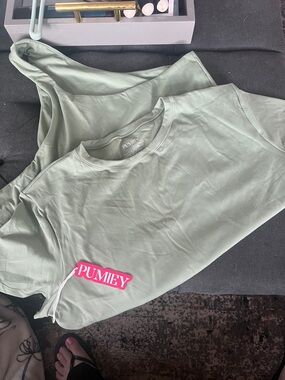 PUMIEY Light Sage Green Crewneck Tee